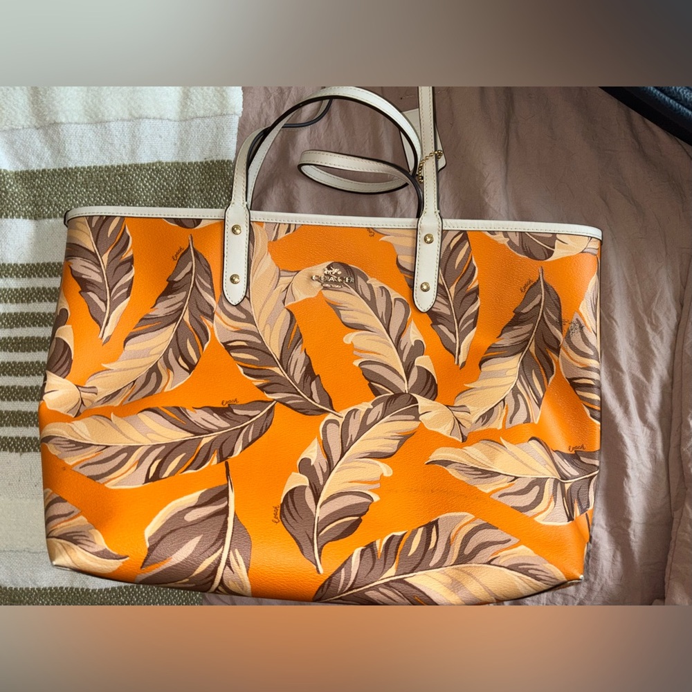 Coach City tote - orange banana leaves - Picture 2 of 3